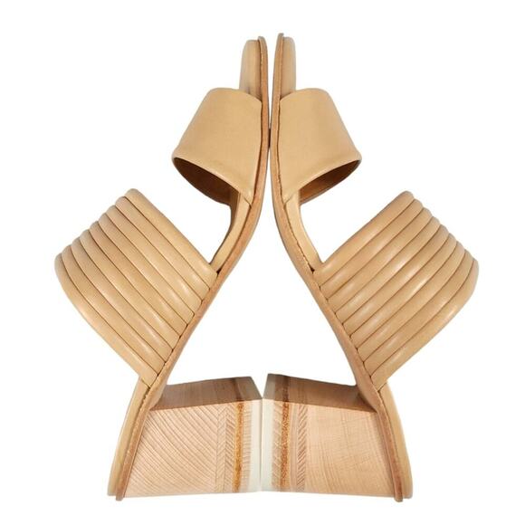 COCLICO Bergen Sandals Wood Block Heel Leather Sandal Natur Camel - Picture 7 of 13